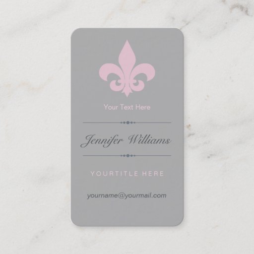 Customizable Pink Fleur de Lis Business Card