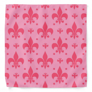 Pink Fleur-de-lis Pattern Design Bandana
