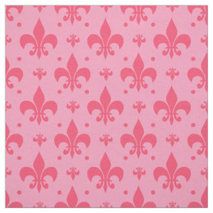 Pink Fleur-de-lis Pattern Design  Fabric