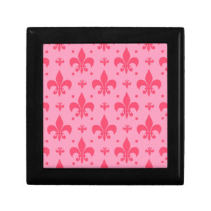 Pink Fleur-de-lis Pattern Design  Gift Box