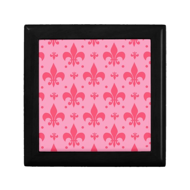 Pink Fleur-de-lis Pattern Design  Gift Box (Front)