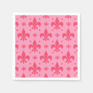Pink Fleur-de-lis Pattern Design  Napkins