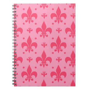 Pink Fleur-de-lis Pattern Design Notebook