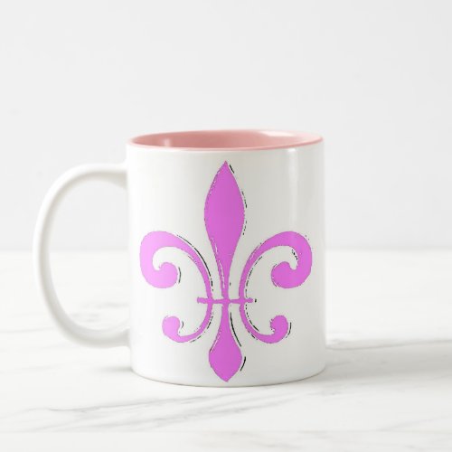 Pink Fleur De Lis Two_Tone Coffee Mug