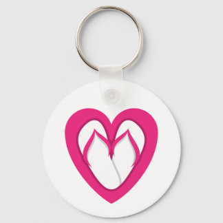 pink flip flop design 2 keychain