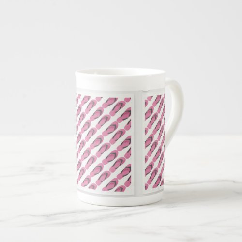 Pink Flip Flops Repeat Design  Bone China Mug