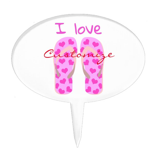 Pink Flip-Flops Thunder_Cove Cake Topper (Front)
