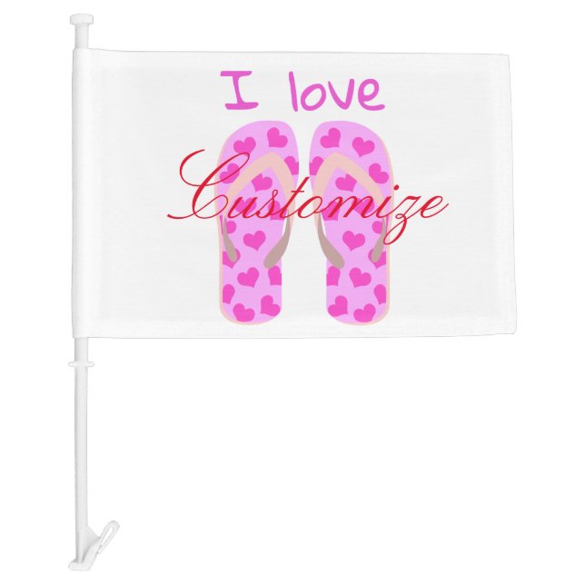 Pink Flip-Flops Thunder_Cove Car Flag (Front)