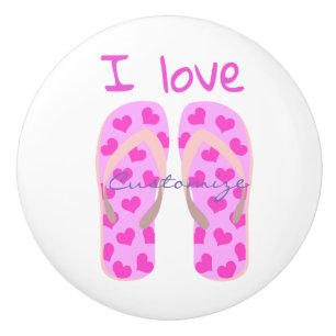 Pink Flip-Flops Thunder_Cove Ceramic Knob
