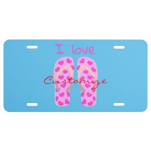 Pink Flip-Flops Thunder_Cove License Plate