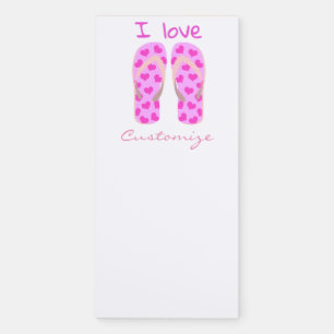 Pink Flip-Flops Thunder_Cove Magnetic Notepad