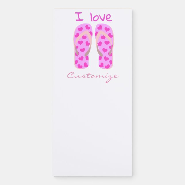 Pink Flip-Flops Thunder_Cove Magnetic Notepad (Front)