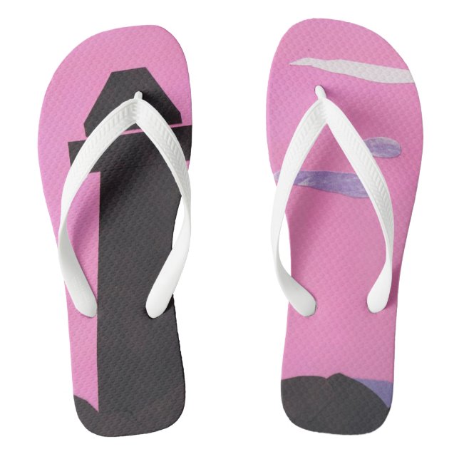 Pink Flip-flops with a Lighthouse Design Flip Flops (Footbed)