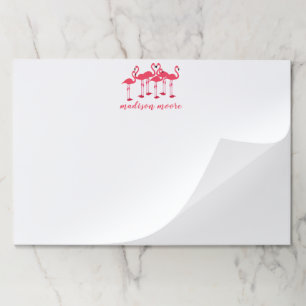 Pink Flock Of Flamingos Themed Paper Pad