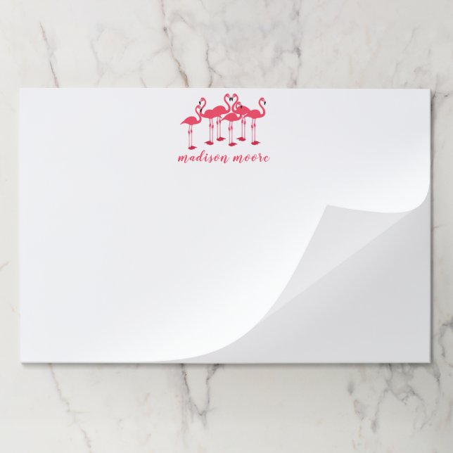 Pink Flock Of Flamingos Themed Paper Pad (Folded)