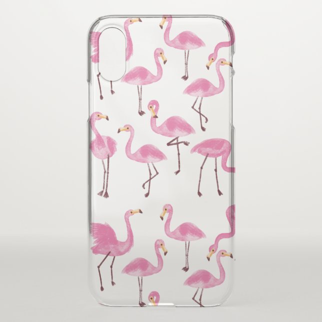 Pink Flock of Flamingos Uncommon iPhone Case (Back)
