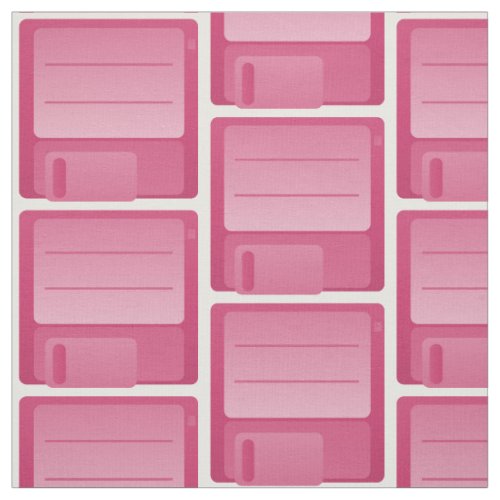Pink Floppy Disk Pattern Fabric