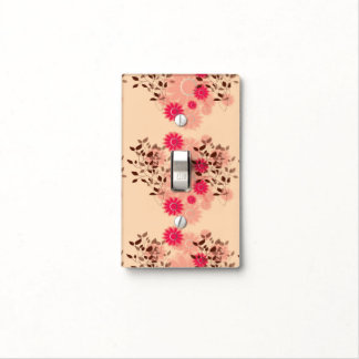 Pink flora patterns light switch cover