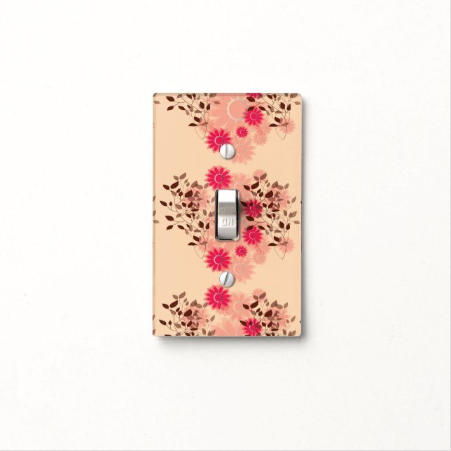 Pink flora patterns light switch cover (In Situ)