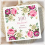 Pink Floral 100th Birthday  Napkins