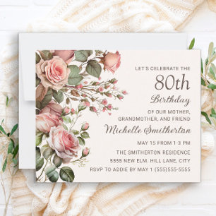 Pink Floral 100th Grandmother 80th Birthday