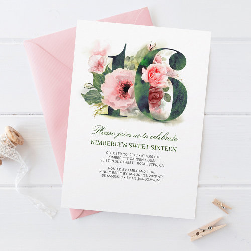 Pink Floral 16 | Sweet Sixteen Birthday Party