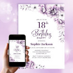 Pink Floral 18th Birthday Party Invitation<br><div class="desc">Invite your friends and loved ones with this pink floral 18th birthday party invitation. The customizable text area in this invitation template allows you to effortlessly include all the necessary details for your special birthday celebration, including the date, time, venue, and RSVP information. A variety of paper types and corner...</div>