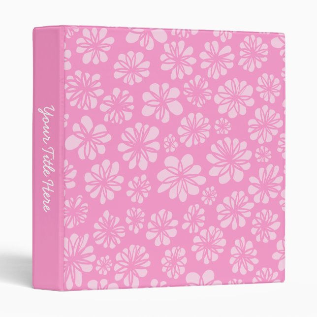Pink Floral (1in) 3 Ring Binder (Front/Spine)
