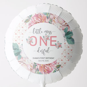 Pink Floral 1st Birthday Balloon