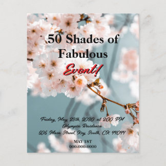 Pink Floral 50 Shades of Fabulous Flyer
