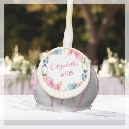 Pink Floral 60th Birthday Cake Pops