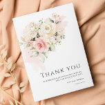Pink Floral 75th Birthday Party Thank You Card<br><div class="desc">Cute elegant 75th birthday party thank you card that you can easily customize. The template that can be easily edited and the text replaced with your own details by clicking the "Personalize" button. For further customization, please click the "Customize Further" link and use our design tool to modify this template....</div>