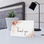 Pink Floral 80th Birthday Party Guests Thank You Card<br><div class="desc">Pampas Grass Terracotta 80th Birthday thank you card that you can easily customize by clicking the "Personalize" button. Perfect for other special milestone events coming up.</div>