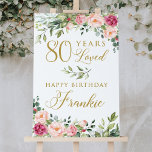 Pink Floral 80th Birthday Welcome Sign, 80 Years Foam Board<br><div class="desc">Pink Floral 80th Birthday Welcome Sign, 80 Years Loved, Foam Board or Poster, Faux Gold, 80th Birthday Rose Gold, 80th Birthday Welcome Sign, Pister 80, 80 Years Loved Custom Sign, 80 Years Loved, 90 Years Loved Poster, Happy 90th Sign, Welcome to 80th Birthday Rosegold, 80th Bday Sign, 80th Birthday Welcome...</div>