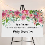 Pink Floral 90th Birthday Party Welcome Foam Board<br><div class="desc">Beautiful flowers create a stunning 90th birthday party welcome banner. A gorgeous combination of bright pink peonies with lots of greenery with assorted vines and leaves make it a very modern floral design. It has a bit of a Boho Chic vibe, because of the dangling vines and leaves. This banner...</div>