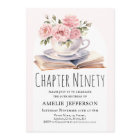 Pink Floral 90th Book Theme Birthday 