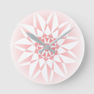 Pink Floral Abstract Acrylic Wall Clock