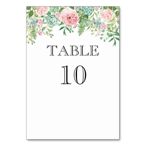 Pink Floral Abstract Amazing Wedding   Table Number