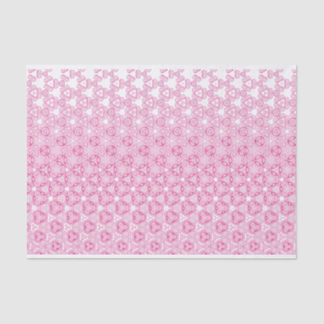 Pink Floral Abstract Design Tissue Paper (Front)