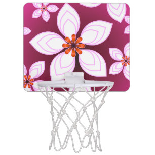 Pink Floral Abstract Pattern Aesthetic Flower Ar Mini Basketball Hoop