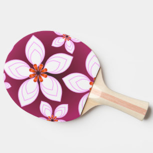 Pink Floral Abstract Pattern   Aesthetic Flower Ar Ping Pong Paddle