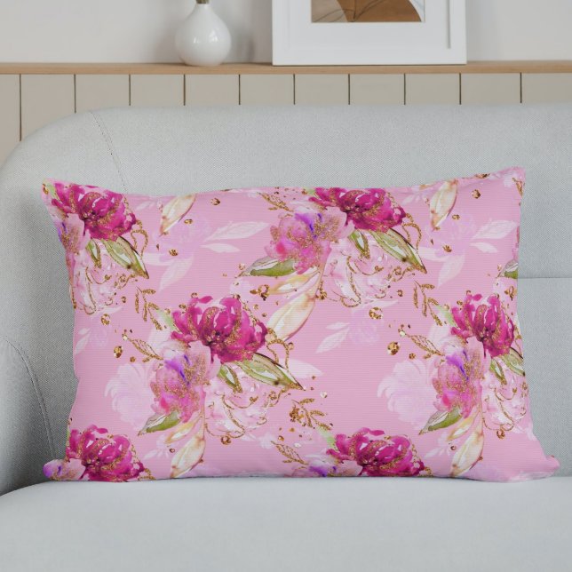 Pink floral  accent pillow (Creator Uploaded)