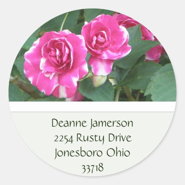 PInk Floral Address Stickers (Front)