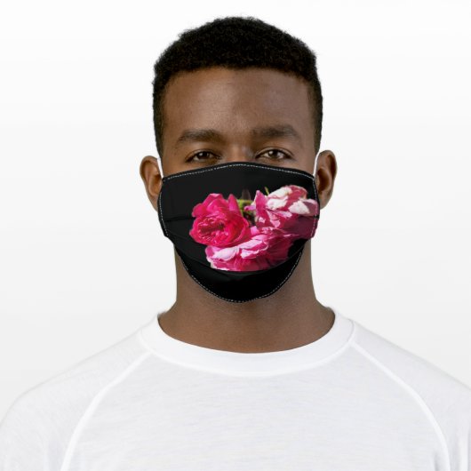 Pink Floral Adult Cloth Face Mask (Worn)