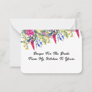 Pink floral advice card wedding 