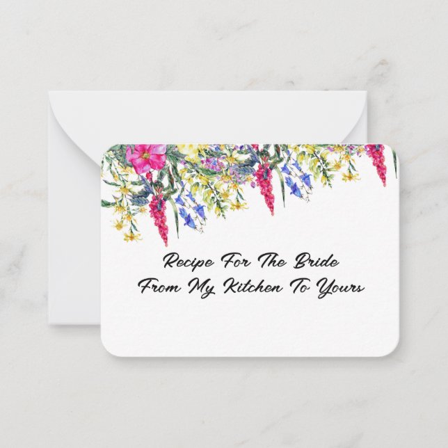 Pink floral advice card wedding  (Front)