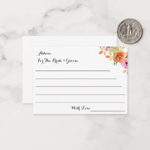 PINK FLORAL ADVICE FOR THE BRIDE AND GROOM CARD