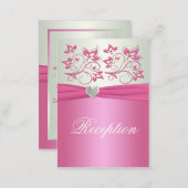 Pink Floral and Pale Green Enclosure Card (Front/Back)