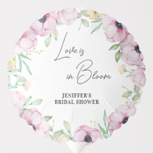 Pink Floral Anemone Bridal Shower Balloon