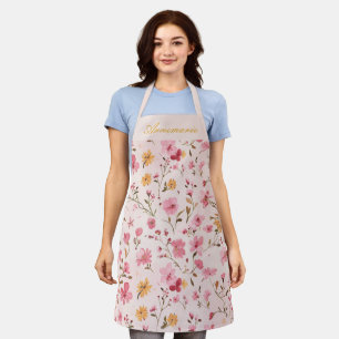 Pink Floral Apron